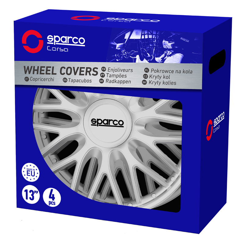 Sparco Wieldoppen Roma - 14-inch - Zilver - Set van 4 stuks