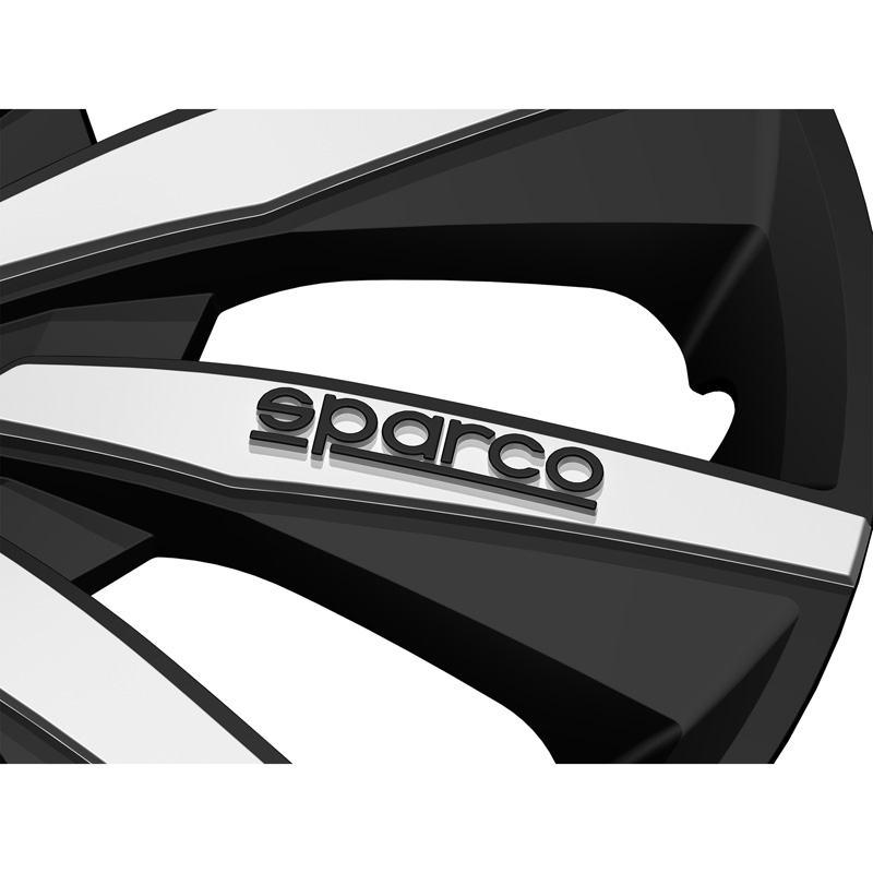 Sparco Wieldoppen Milano - 16-inch - Zwart/Zilver - Set van 4 stuks