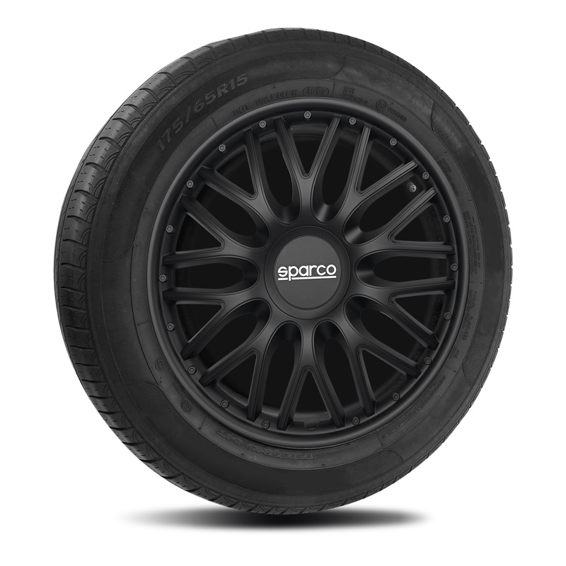 Sparco Wieldoppen Roma - 16-inch - Zwart - Set van 4 stuks